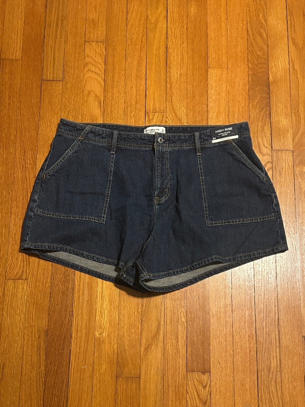 NWT Abercrombie & Fitch Curve Love High Rise Linen Blend Denim Women’s 34